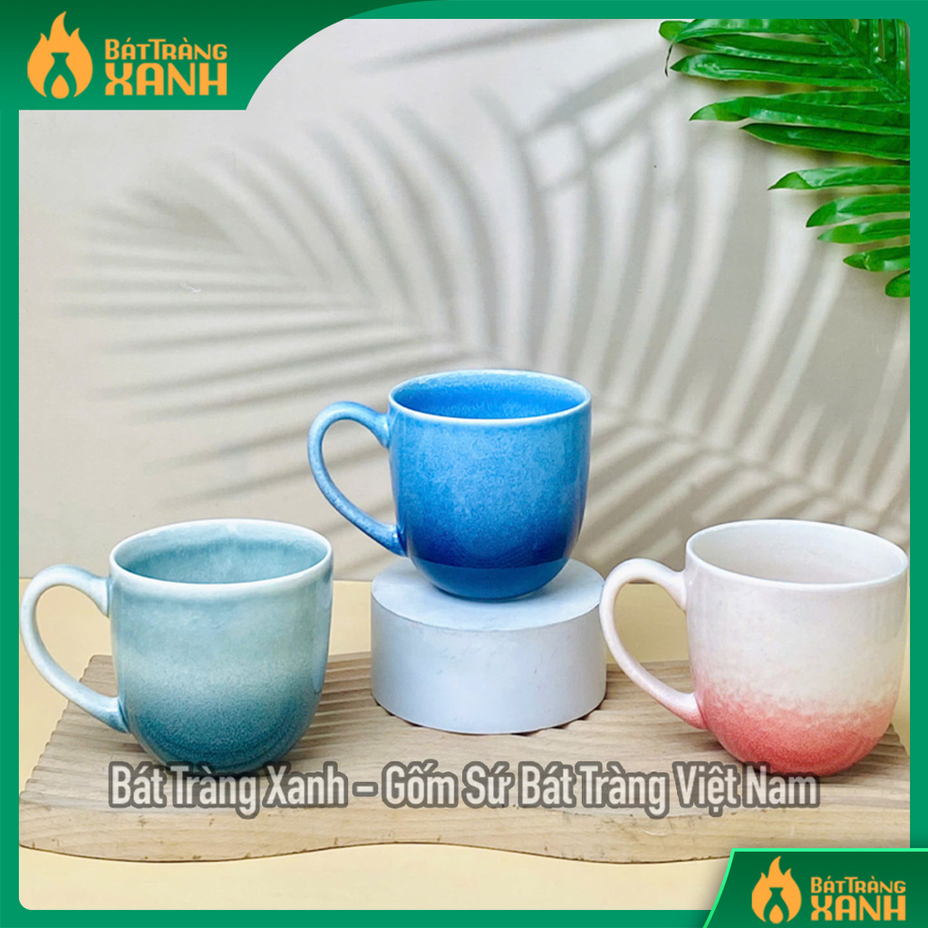 Cốc Vát Men Hỏa Biến Bát Tràng 400ml - Ly Gốm Sứ Cao Cấp Uống Cafe, Trà, Lipton - Cốc Cà Phê, Cốc Tr