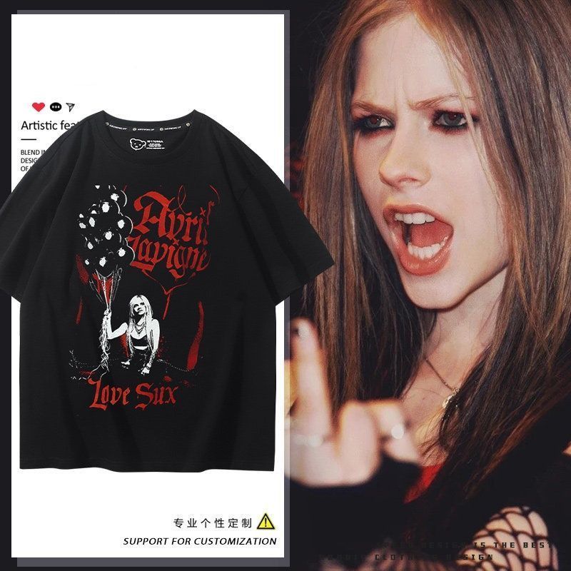 Avril Lavigne Avril Lavigne Hàng Hóa Nam Nữ Tay Ngắn 2026 Mỹ Áo Thun Thường Ngày Hợp Thời Trang 7.28