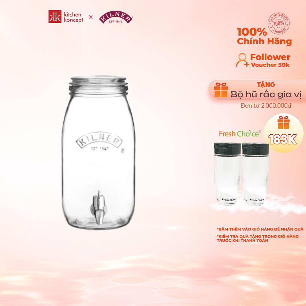 Kilner - Bình Nước Thủy Tinh - 3L