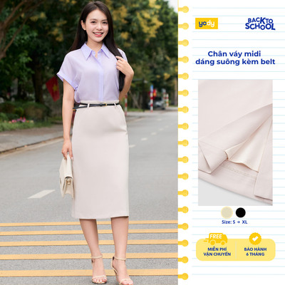 [BST Yên Yêu] Chân Váy nữ YODY dáng suông dài kèm thắt lưng tôn dáng WCSK26S106