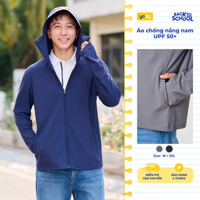 Áo Khoác Chống Nắng Nam YODY mũ liền, bảo vệ da trước tia UV, thoáng mát MCSJ26A002