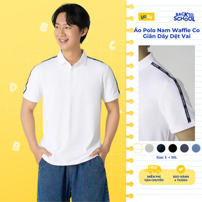 Áo Polo Nam YODY Waffle phối viền vai Siêu Co Giãn Chạm Là Mát Cho Hè Thoải Mái MAPO25S052