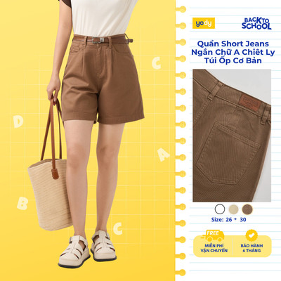 Quần Short Jeans Nữ Dáng Chữ A – Tôn Dáng Đỉnh Cao, Cá Tính Chuẩn Gu TRA-WCJS25S010