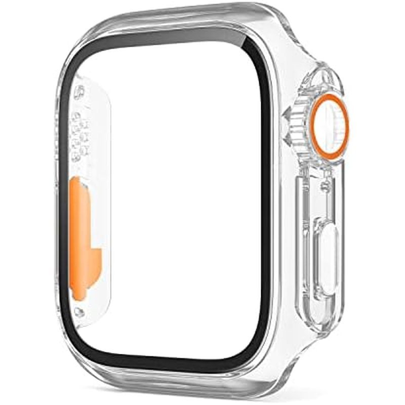 VeveXiao Tương thích với Apple Watch Series 8 7 41mm Bảo vệ màn hình Thay đổi thành Ultra, Vỏ PC Kín