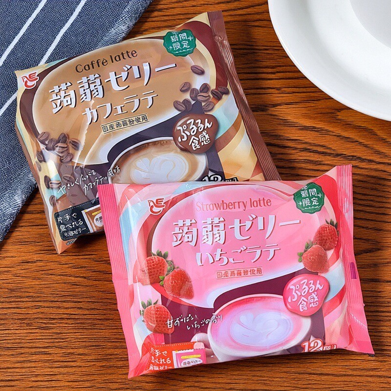 Hàng sẵn có Vận chuyển nhanh Sản phẩm mới ACE Strawberry Latte Hương vị cà phê Konjac Jelly Low Calo