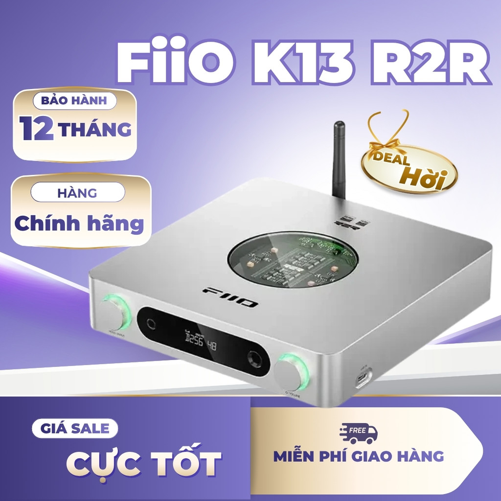 [Chính Hãng] DAC/AMP Bàn FiiO K13 R2R - Giải Mã 24-bit R2R, Công Suất 2400mW, Bluetooth 5.4 LDAC, Hỗ