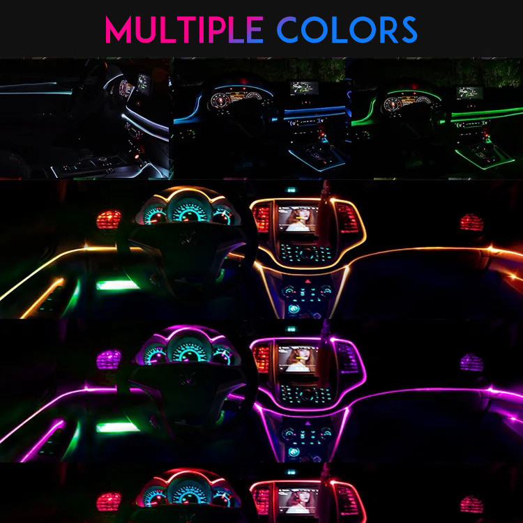 [Linh Hoạt] Customizable EL Car Ambient Lighting Strip - Flexible LED Interior Atmosphere Lamp/Door 