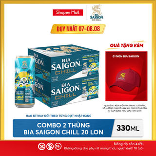 Nồng độ cồn 4.6% - Combo 2 Thùng 20 lon Bia Saigon Chill 330ml