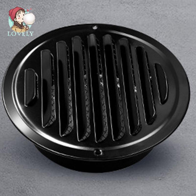 Bột màu đen phủ thép không gỉ phẳng tròn Louver Vent Cap Côn trùng chống mưa