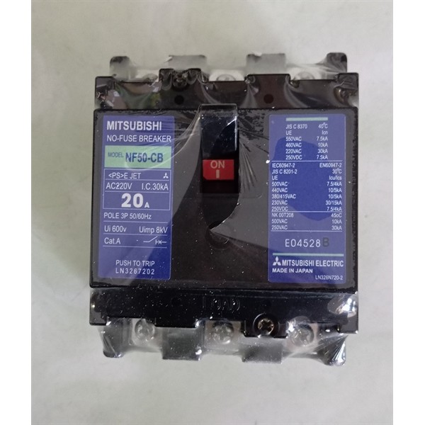 **MCCB MITSUBISHI NF50-CB 20A – APTOMAT KHỐI CŨ**