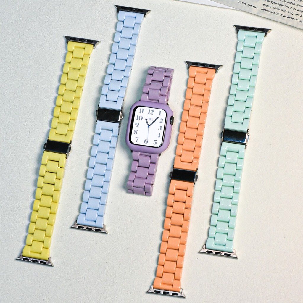 Dây đeo bằng nhựa Acrylic cho Apple Watch Ultra / SE 3 2 Series 11 10 9 8 7 6 IWatch 49 46 45 44 42 