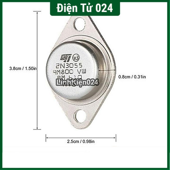 Bộ 10 Con Sò Sắt 2N3055 TO-3 Malaysia ( ZIN )