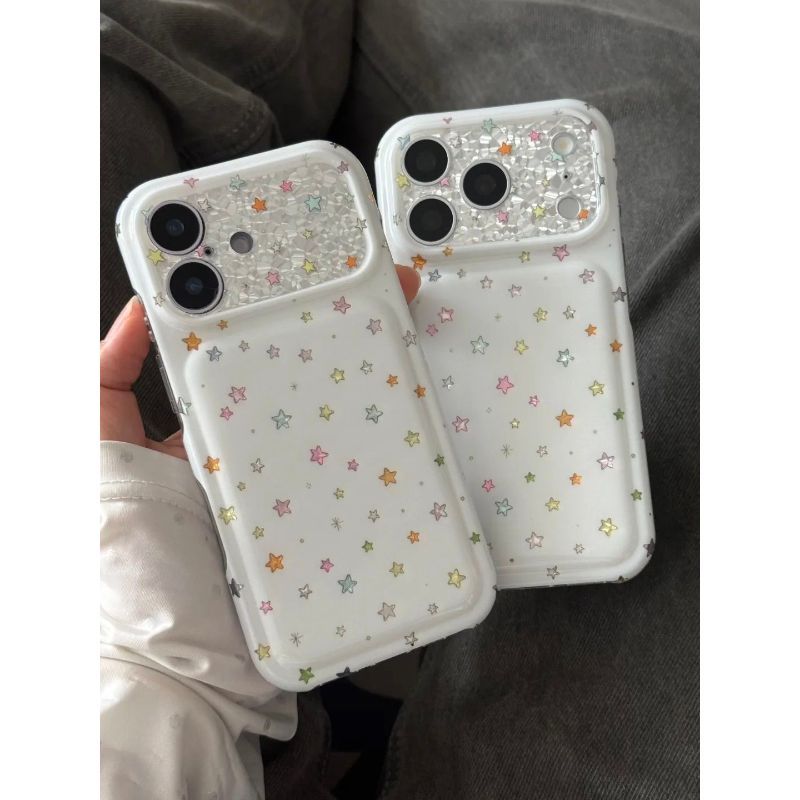 Ốp Điện Thoại Thích Hợp Cho iPhone 11 12 13 14 15 16 17 Pro max Plus Màu Rỗng Ngôi Sao Chống Sốc Vỏ Bảo Vệ Bao Gồm Tất Cả