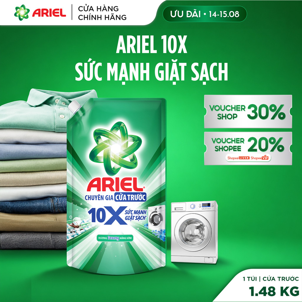 Nước Giặt Cửa Trên ARIEL 10X Giặt Nhanh 1.48KG