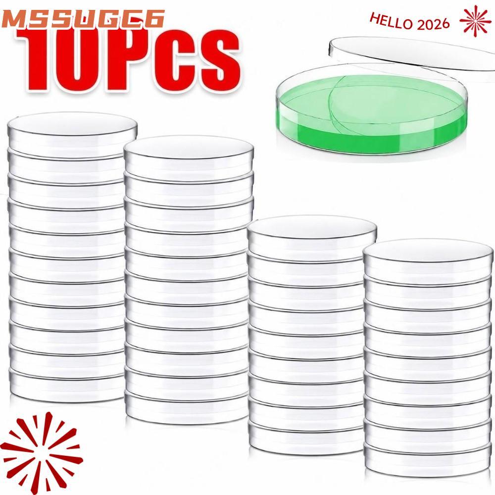 MSSUGYL 10 Cái / bộ Đĩa Petri, Đĩa Petri tiệt trùng dùng một lần 35 / 60 / 70 / 90 / 100 / 120 / 150