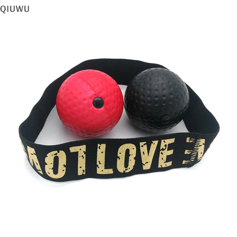 QIUWU Boxing Speed Ball Head-mounted PU Punch Ball MMA Sanda Training Hand Eye Reaction Gym Sandbag 