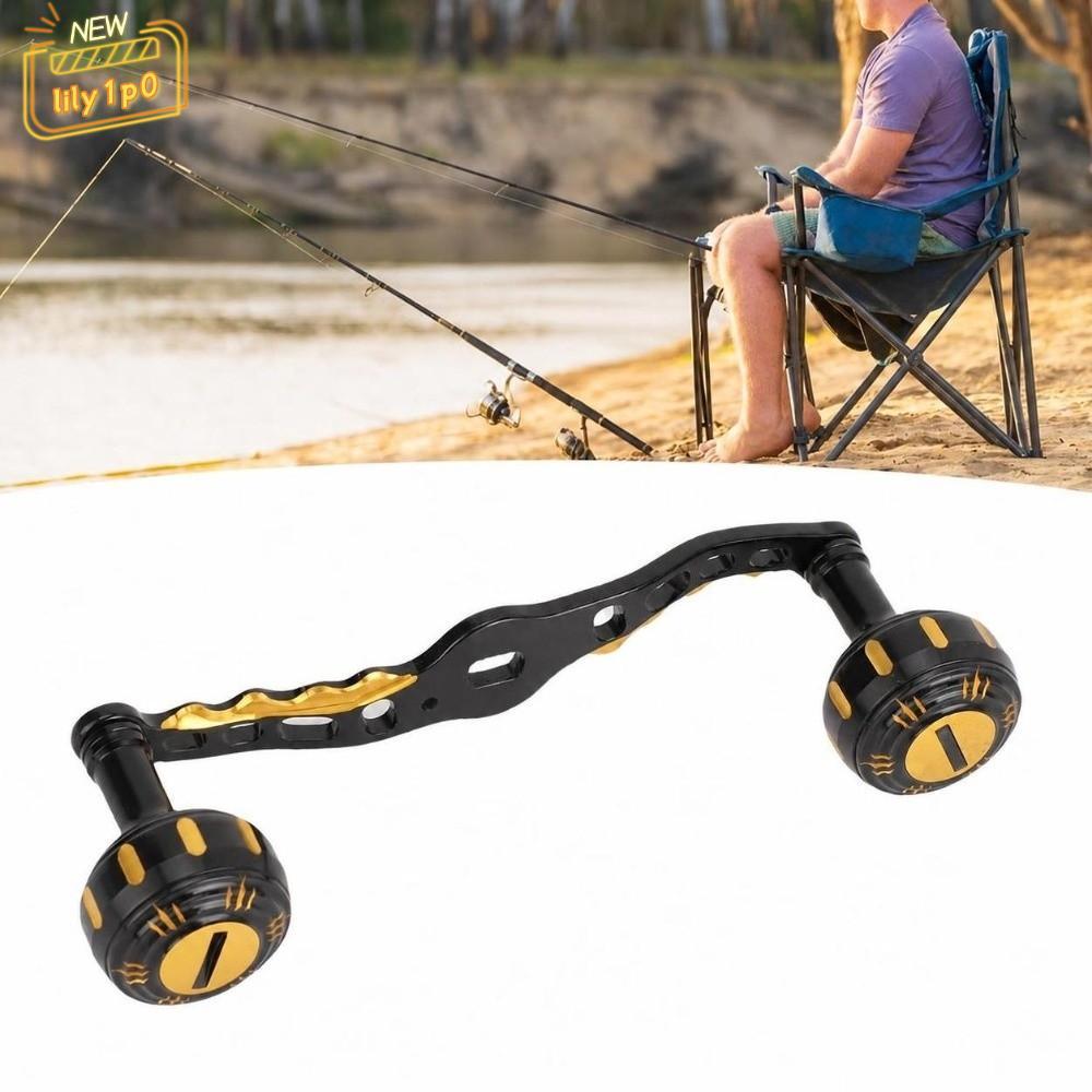 LILY1P0 Baitcasting Reel Handle, Hợp kim nhôm Ball Knob Grip Fishing Reel Handle, Bền dài 129mm Doub
