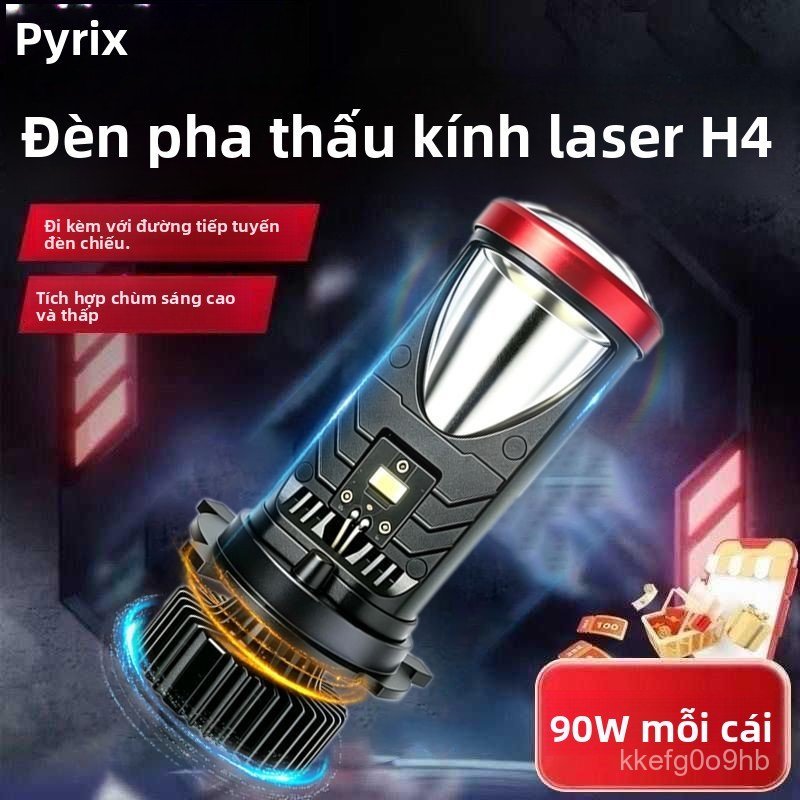 Bóng đèn LED H4 H7 H11 bi cầu laserêu sáng cho ô tô xe tải pha cốt tích hợp