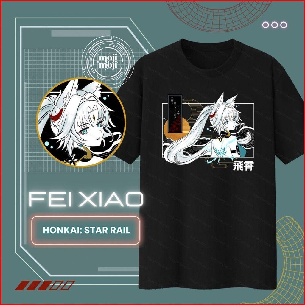 BS1 Honkai Star Rail Feixiao Cosplay Vải Full Graphic Mùa Hè Áo Thun Anime Tay Ngắn Top SB1