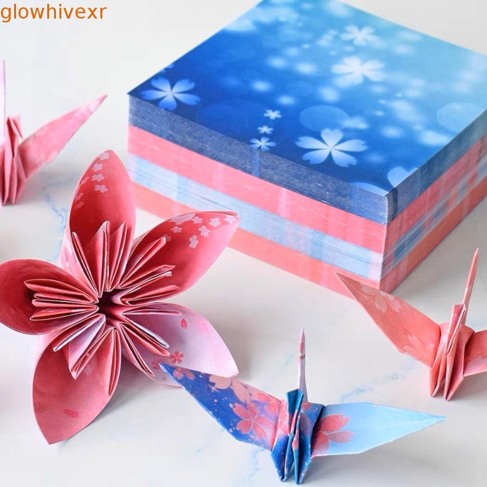 GLOWHIVE 400 Chiếc Giấy Origami Bầu Trời Đầy Sao, Chất Liệu Nghệ Thuật Thêu Sò Giấy Gấp Nhiều Màu Sắ