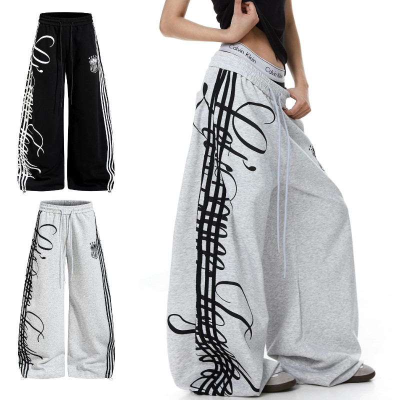 American Street Dance Sweatpants Bên Song Thanh Đàn Hồi Dây Rút In Hình Dance Machete Quần Jazz Danc