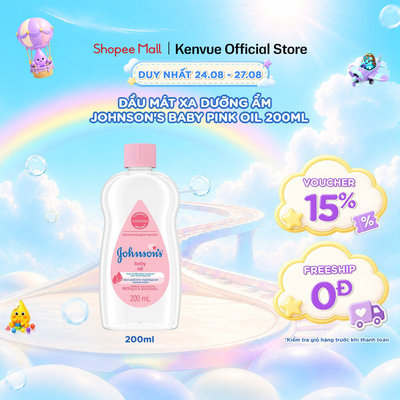 Dầu mát xa dưỡng ẩm Johnson's baby oil pink 200ml - 100980003