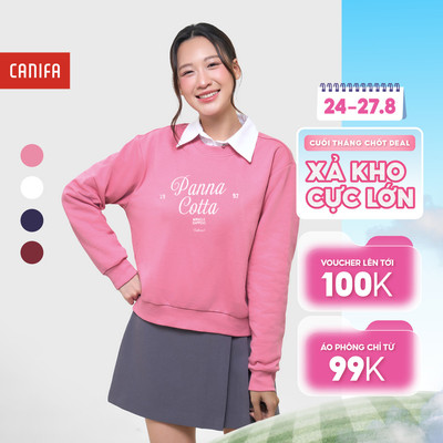 Áo nỉ nữ có hình in dài tay cổ tròn CANIFA 6TW25W002