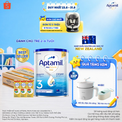 [MUA LÀ CÓ QUÀ] Combo 1 Sữa bột Aptamil Profutura Kid New Zealand số 3 (800g) + 1 thùng sữa nước Aptamil KID/Gold