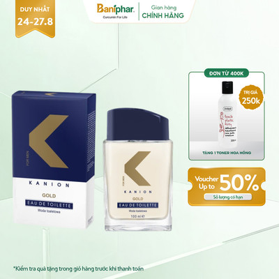 Nước Hoa Kanion Gold Cho Nam Hương Thơm Gợi Cảm, Ấm Áp 100ml
