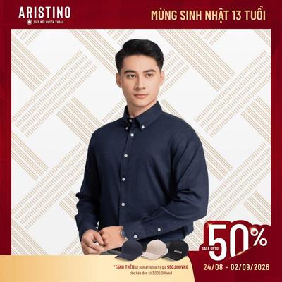 Sơ mi nam dài tay Aristino Business vải Ramie bóng mát hạn chế bai dão giữ form bền bỉ 1LSU620Z