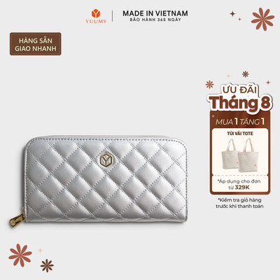 Ví Yuumy (Thời trang nữ họa tiết caro - Ví da Seasand YV74) Bagsmart