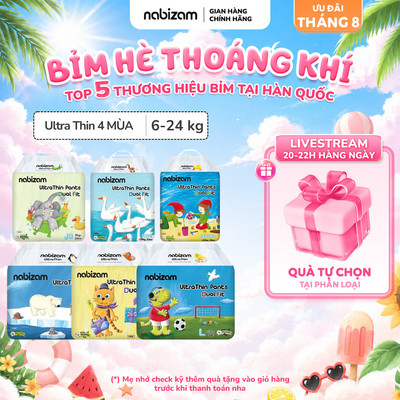[Quà tự chọn] [10 BỊCH] Tã/Bỉm Quần Nabizam Ultra Thin 4 Mùa Nội Địa Hàn Siêu Mềm Mỏng, Thoáng Khí, Cho Bé 6-24kg