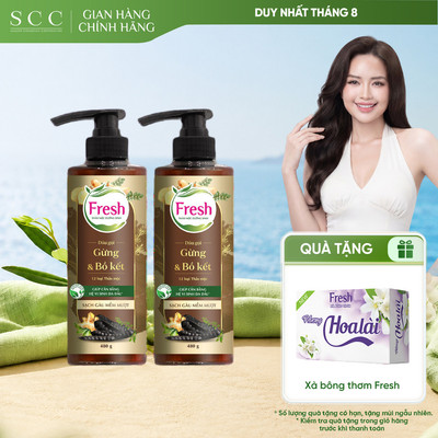 Combo 2 Chai Dầu Gội FRESH Thảo Mộc Dưỡng Sinh - Sạch Gàu Mềm Mượt 480g/chai