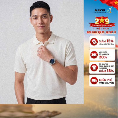 Áo phông nam cộc tay May 10 mã 140126006LV Trắng