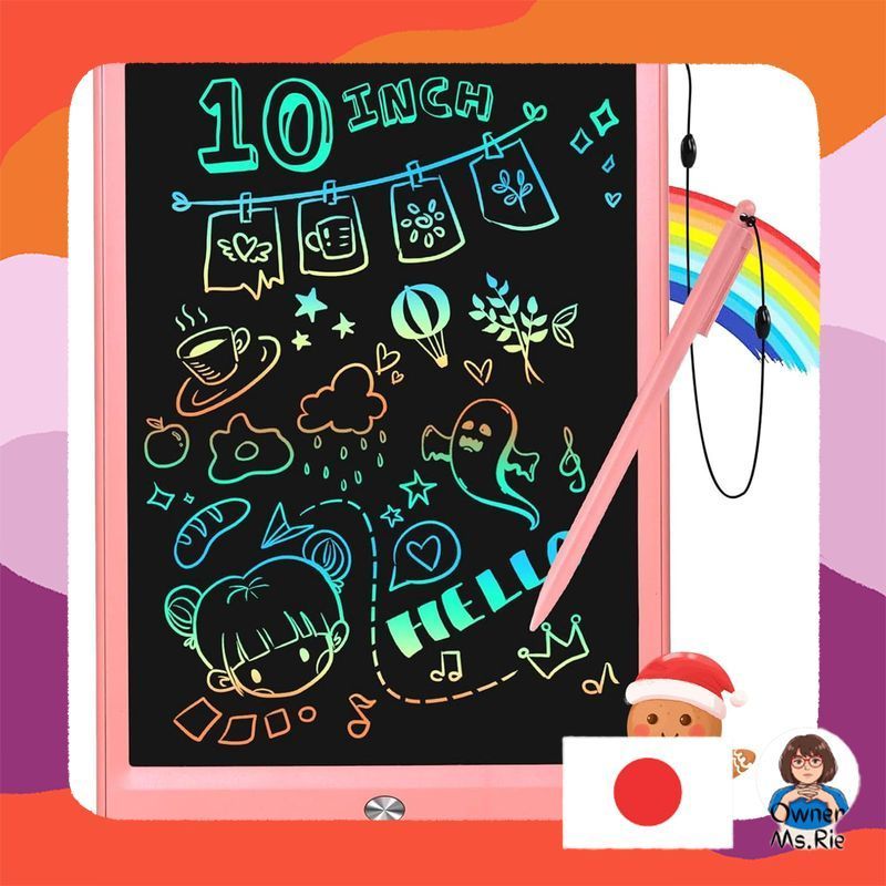 EooCoo 10-Inch Reusable Drawing Board LCD Writing Tablet Colorful Doodle Drawing Pad for Kids Ages 4