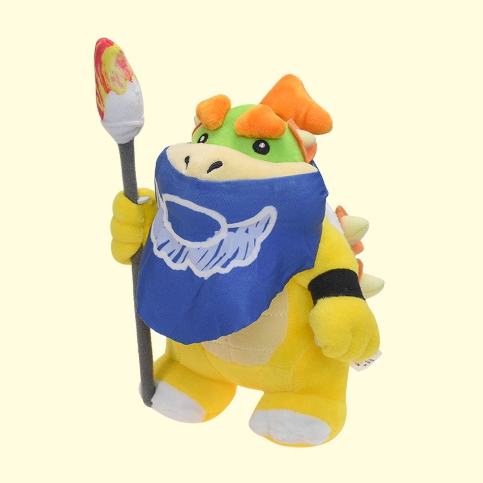 22cm Bowser Jr Sang Trọng Đứng Đồ Chơi Nhồi Bông Có Khăn Dễ Thương Nintendo Nhân Vật Trò Chơi Sưu Tậ