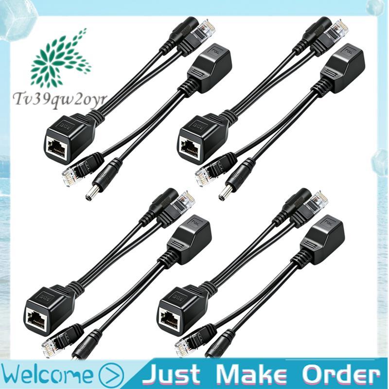 8 CÁI POE Splitter Adapter Cáp RJ45 Đầu Phun Bộ Kết Nối Nguồn Cho IP Camera Router AP Network