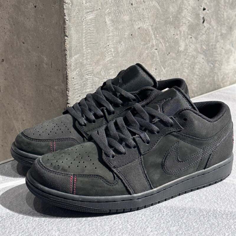 Thích hợp cho Jordan Air Jordan1 Low Low Low-Top Retro Giày Bóng Rổ Nam Đen Xám Gai Dây Dây Giày