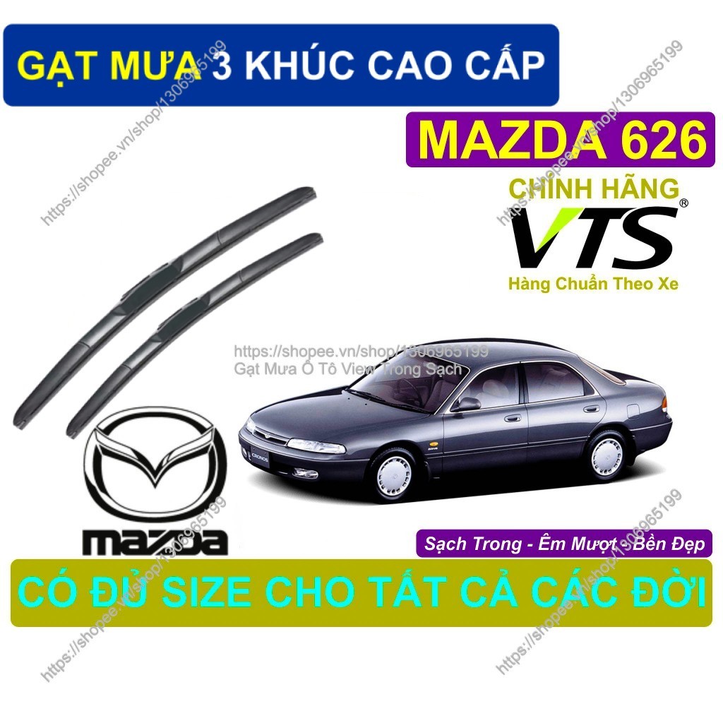 Gạt Mưa 3 Khúc Cao Cấp, Gạt Mưa Sạch Êm Bền Kính Lái Mazda 626, Cặp Gạt Mưa Kính Lái Mazda 626,  Maz