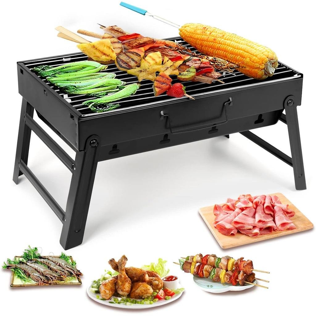 Uten Charcoal Grill, BBQ Grill Folding Portable Lightweight smoker Grill, Barbecue Grill Small desk 