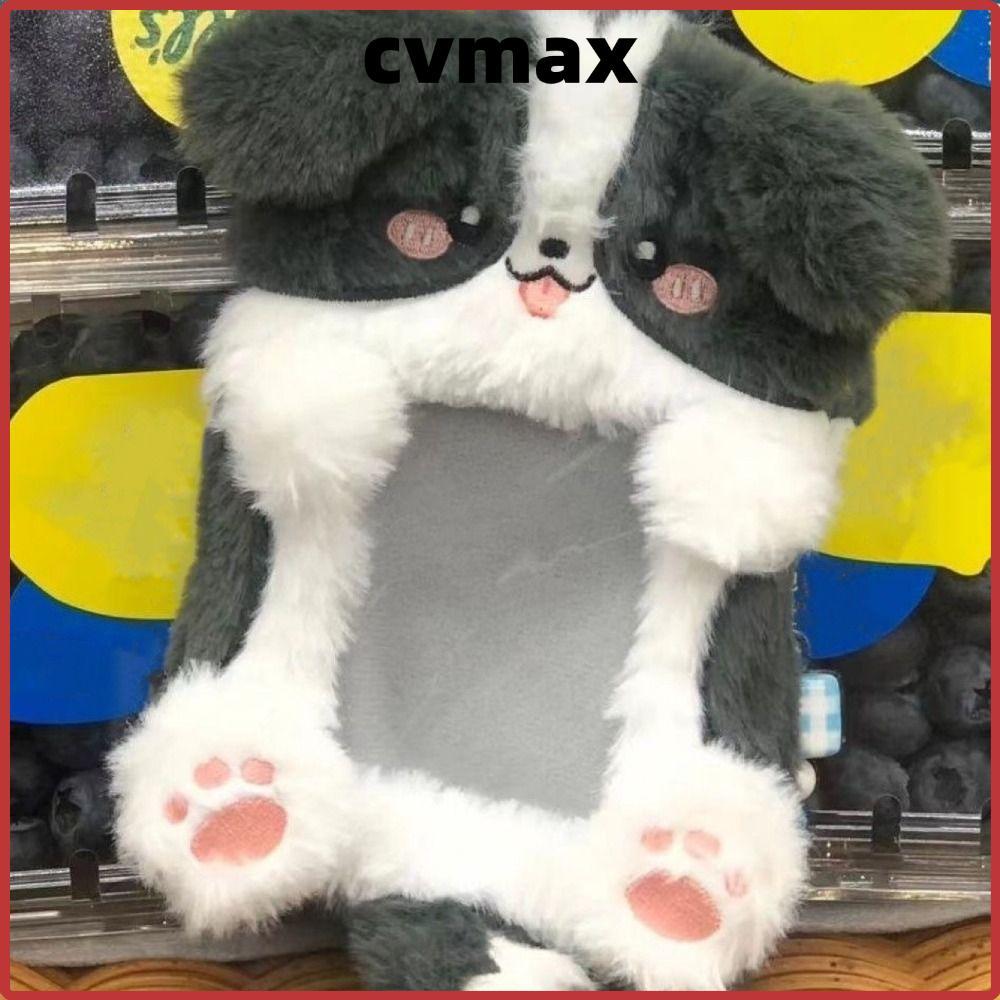 CVMAX Photocard, Thỏ Tai Lớn / Border Collie Plush Photo Card Holder, Dễ Thương Đa Năng Thẻ Tay Học 