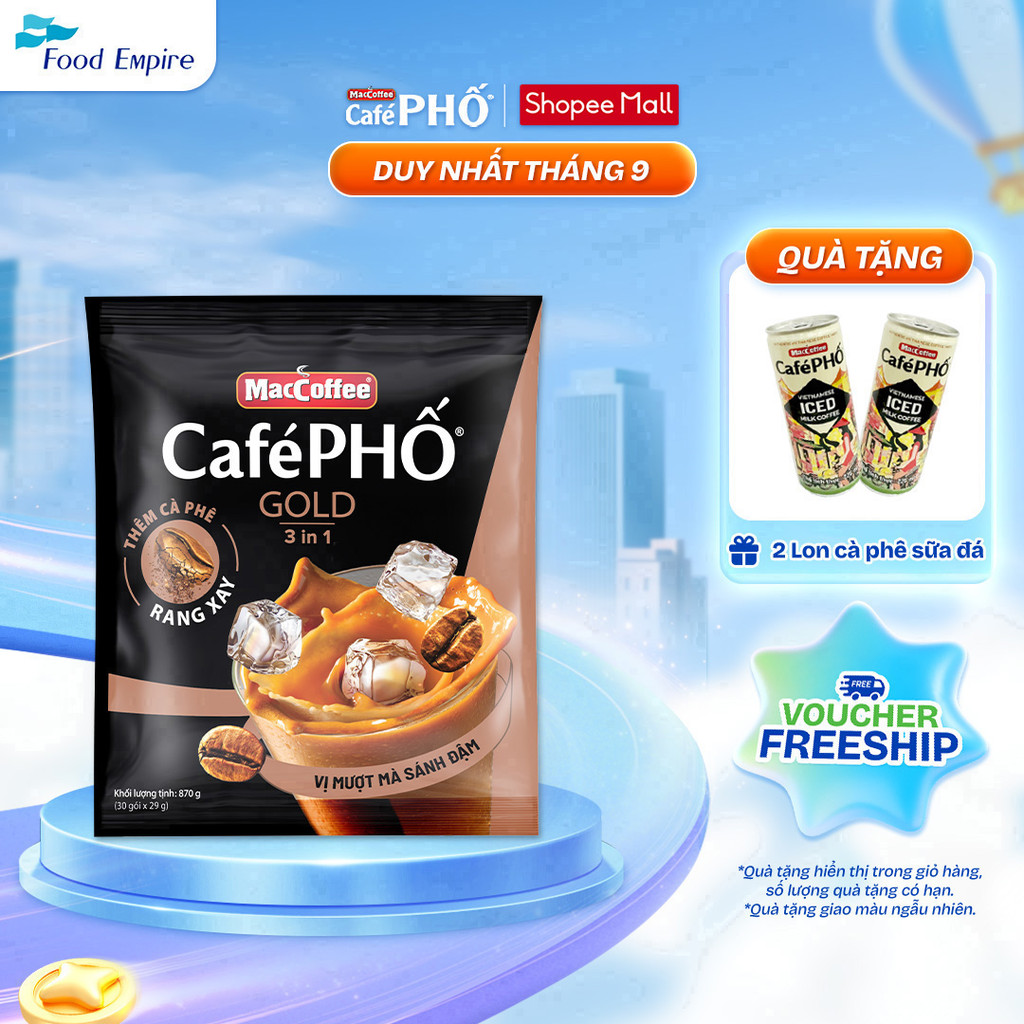 Túi Cà phê Phố Sữa Đá Gold - MacCoffee (bịch 30 gói x 29g)