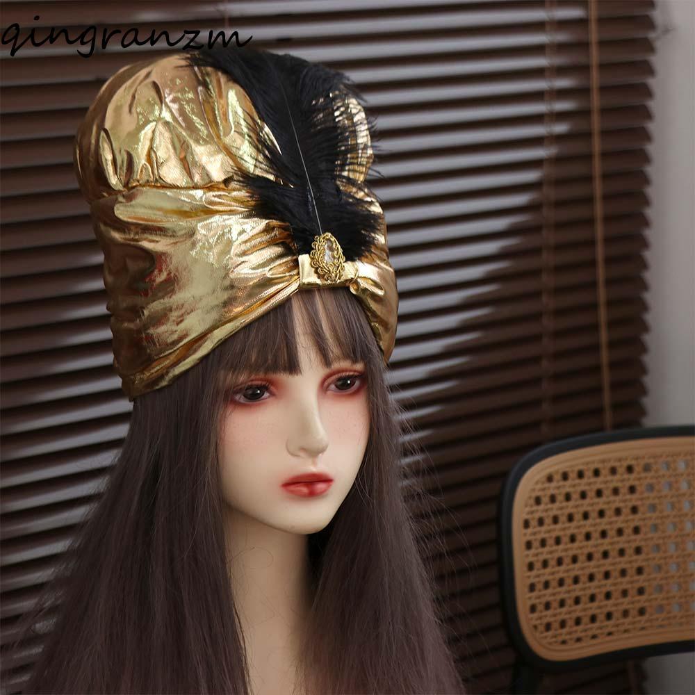 NEXOR Ả Rập Xếp Ly Turban, Mũ Ả Rập Dress Up Ấn Độ Xếp Ly Mũ, Dân Tộc Mũ Quấn Đầu Cosplay Sultan Tra