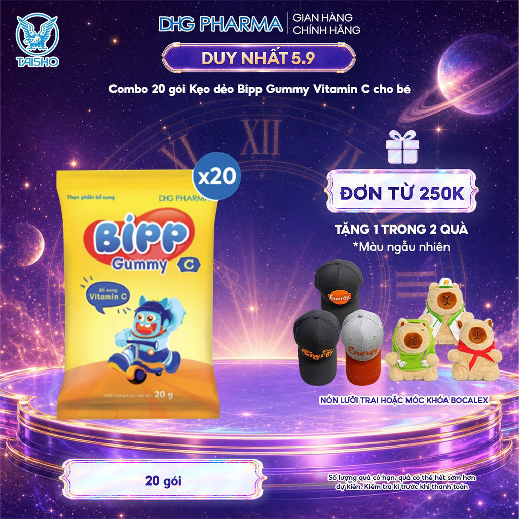 Combo 20 gói Kẹo dẻo Bipp Gummy C cho bé