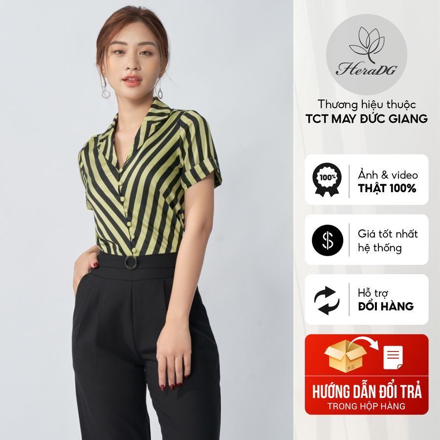 Áo sơ mi kẻ tay cộc HeraDG - SAS20039
