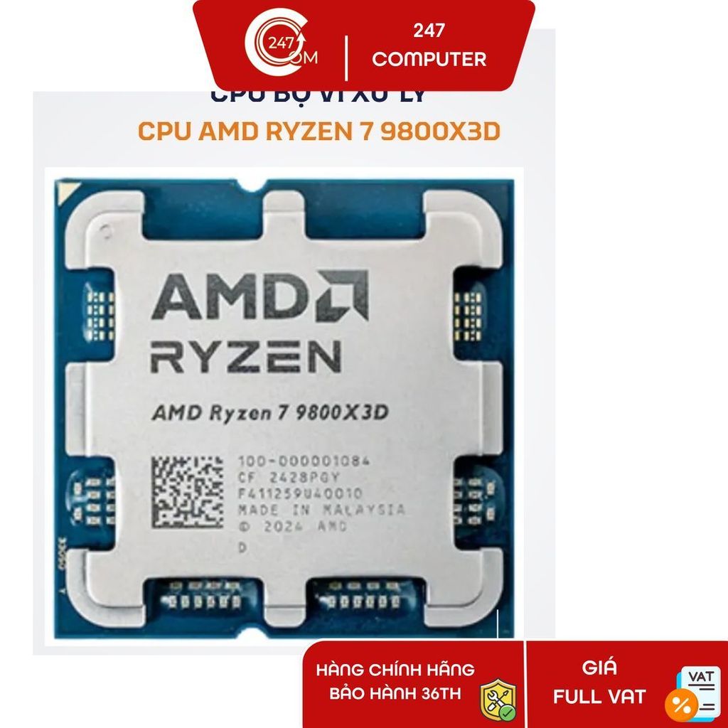 (FULL VAT) Chip vi xử lý AMD RYZEN 7 9800X3D Tray new