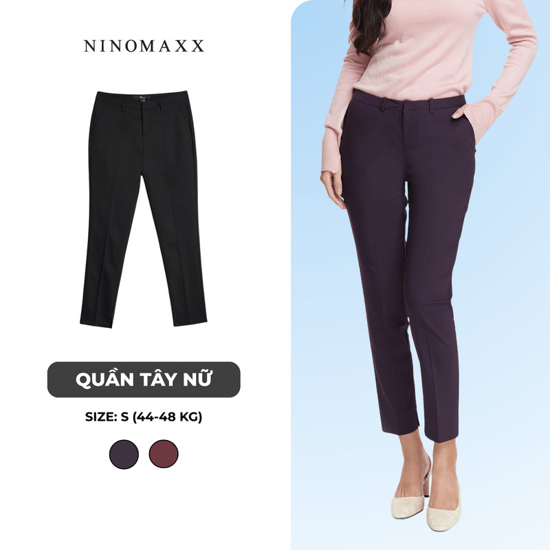 [CÒN ĐỎ BẠC ĐÔ, TÍM] Quần Tây Nữ Dáng Ôm Chất Cotton Co Giãn Thoải Mái NINOMAXX 1807023