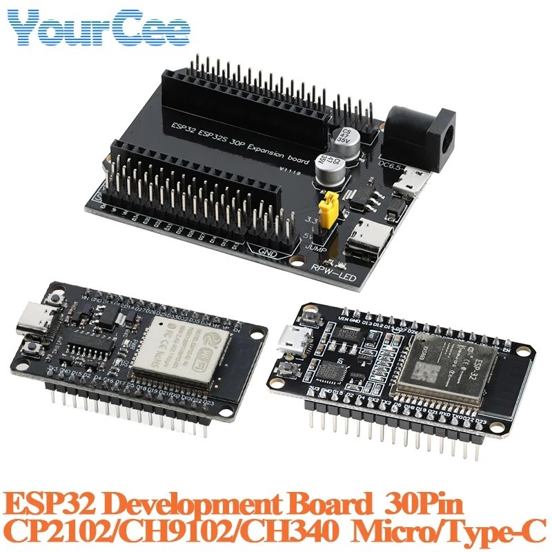 Bảng phát triển ESP32 30Pin CP2102 CH9102 CH340 WIFI không dây Bluetooth-Mô-đun nhà thông minh lõi k