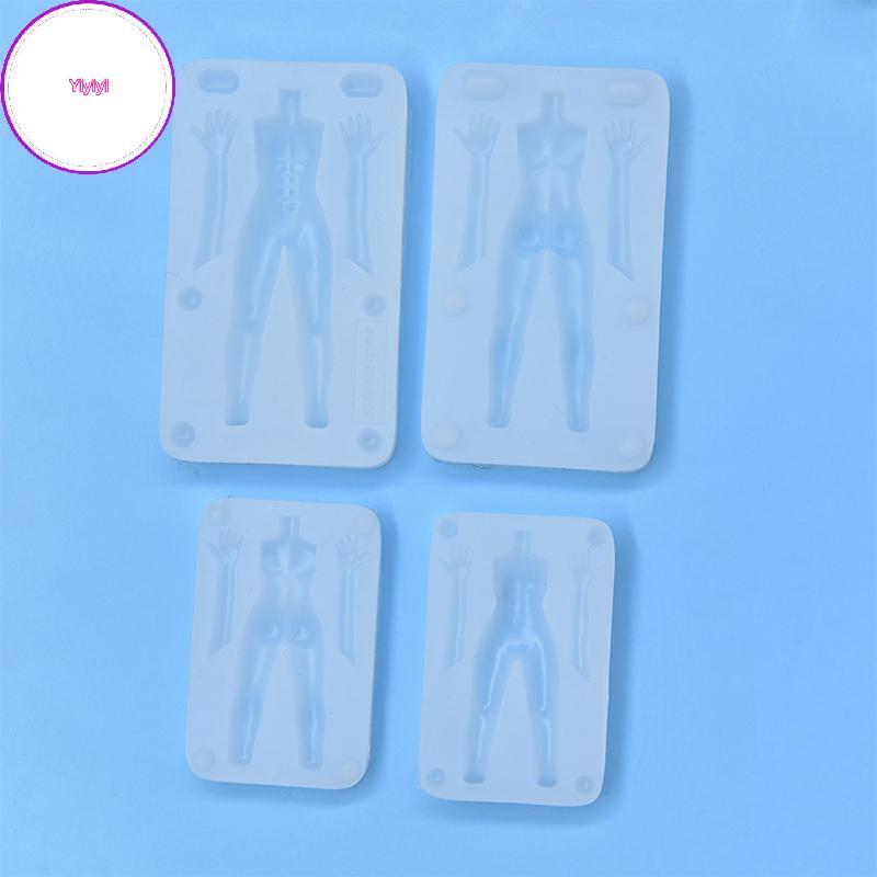 Yiyi 1 Bộ Đất Sét Polymer Nam Búp Bê Cơ Thể Torso Khuôn Silicon Fondant / Nhựa Đất Sét DIY Búp Bê Đi