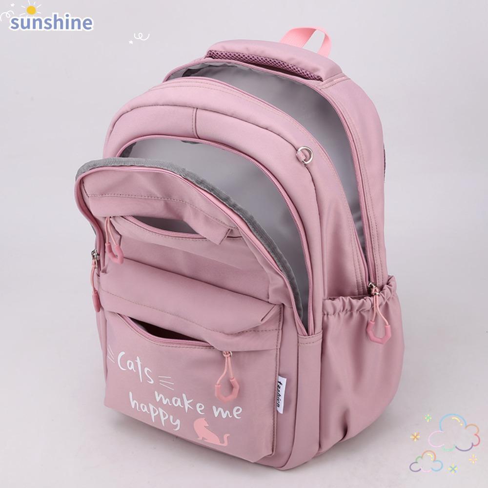 Túi đi học SSUNSHINE, Ba lô đi học chống nước dung tích lớn, Chất liệu Nylon nhẹ dễ thương Ba lô tho